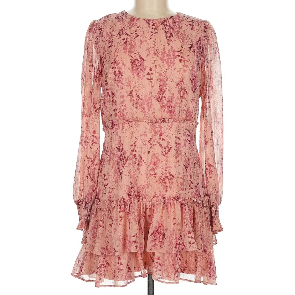 Aqua Pink Floral Mini Dress